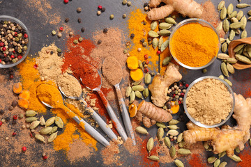 Wall Mural - assorted of spice and ingredient