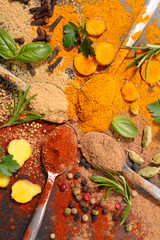 Wall Mural - assorted of spice and ingredient