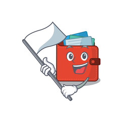 Sticker - A heroic card wallet mascot character design with white flag