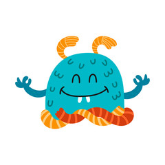 Sticker - Cute isolated monster on a white background.