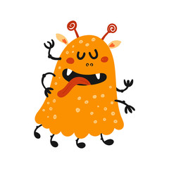 Sticker - Cute isolated monster on a white background.