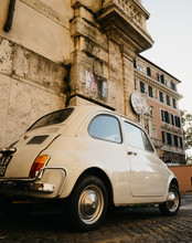 Old Fiat 500 On Rome Street