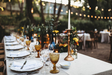 View of top table at wedding reception