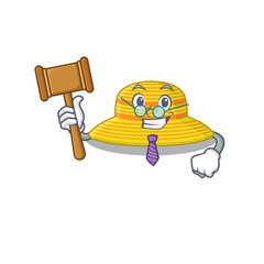 Sticker - A wise judge of summer hat mascot design wearing glasses