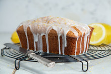 Traditional Glazed Lemon Pound Cake Loaf With Poppy Seed