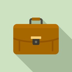 Poster - Business leather bag icon. Flat illustration of business leather bag vector icon for web design