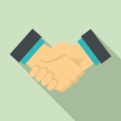 Poster - Business handshake icon. Flat illustration of business handshake vector icon for web design