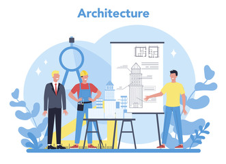 Wall Mural - architecture concept. idea of building project and construction work.