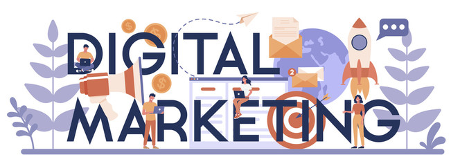 Wall Mural - digital marketing typographic header concept. business promotion