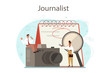 © inspiring.team - Journalist concept. TV reporter with microphone. Mass media