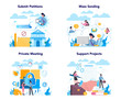 © inspiring.team - Lobbyist and lobby concept set. Professional pr specialist influencing