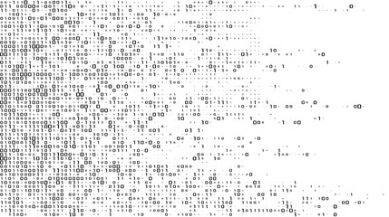Canvas Print - A stream of binary matrix code on the screen. numbers of the computer matrix. The concept of coding, hacker or mining of crypto-currency bitcoin