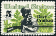 USA - 1967: shows David Davy Crockett (1786-1836), Scrub Pines, American Folklore Issue, 1967