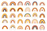Fototapeta Boho - Baby rainbow. Vector Illustration. Nursery pattern in hand drawn scandinavian style. Texture for fabric, textile, wrapping and wallpaper.