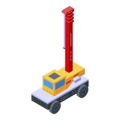 Wall Mural - Lift truck crane icon. Isometric of lift truck crane vector icon for web design isolated on white background