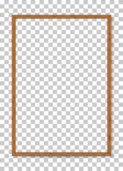 Wall Mural - 3d wood frame. picture frame for design menu isolated on background. realistic border wooden rectang