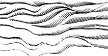 Swirled And Curled Stripes And Brush Strokes Texture. Marble Or Acrylic Atrwork Imitation. Cool And Swirly Background. Abstract Vector Illustration. Black Isolated On White. EPS10 