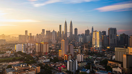 Kuala Lumpur (Malaysia) cityscape at sunset