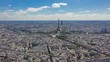 paris city center sunny summer day tower district aerial timelapse panorama 4k china