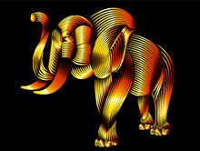 Elephant Vector Line Art For T-shirt Or Logo Designs