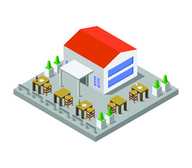 Poster - isometric restaurant