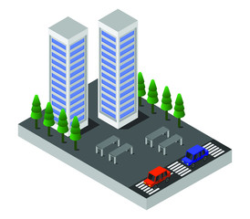 Wall Mural - isometric skyscraper