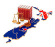Law and justice in New Zealand concept, 3D rendering