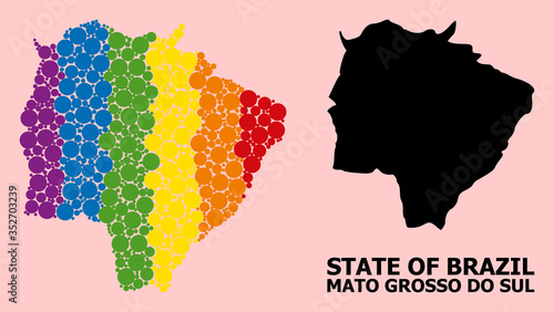 Fotografía Rainbow Collage Map of Mato Grosso Do Sul State for LGBT