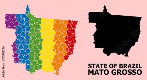 Fotomural Spectrum Collage Map of Mato Grosso State for LGBT