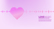 Sound wave heart icon Music Equalizer background. love song music visual signal