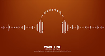 Canvas Print - Sound wave Music Equalizer background. audio visual headphone icon with line wave graphic style