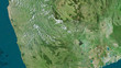 Ratnapura, Sri Lanka - outlined. Satellite
