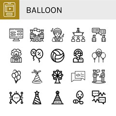 Canvas Print - balloon simple icons set