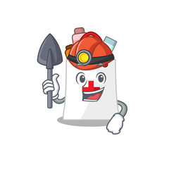 Sticker - A cartoon picture drug shopping bag miner with tool and helmet