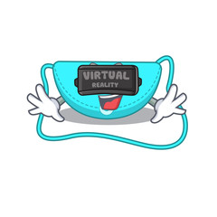 Sticker - A cartoon image of sling bag using modern Virtual Reality headset