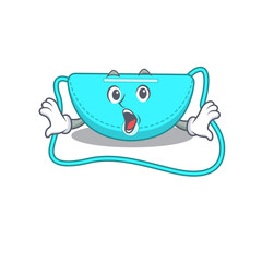 Wall Mural - sling bag mascot design concept having a surprised gesture