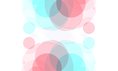 Abstract red blue circles on white background. Modern graphic design element.