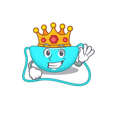 Poster - A Wise King of sling bag mascot design style with gold crown