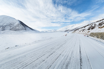 Sticker - snow road landscape