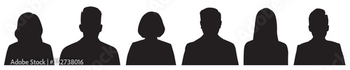Fotografía Set of vector avatar profile icon in silhouettes.