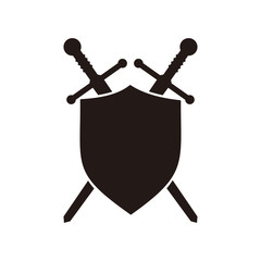 Poster - vector shield icon sword conception with shield illustration flat design shield vector illustration