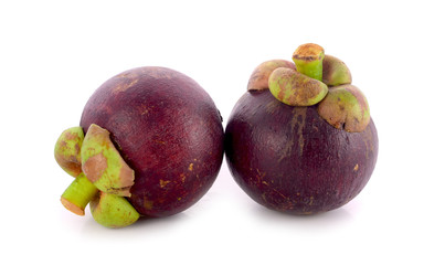 Wall Mural - mangosteen isolated on white background