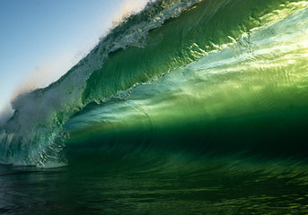 Wall Mural - emerald green crashing wave