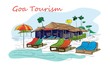 Goa tourism beach landscape illustration vector