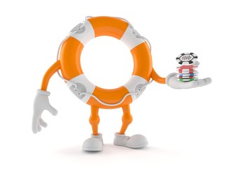 Sticker - Life buoy character with gambling chips