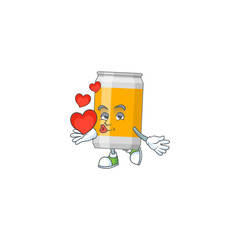 Wall Mural - A gorgeous caricature design of beer can with red hearts