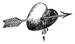 © Morphart - Heart with Arrow, vintage illustration.