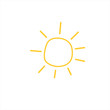 © Iuliia - Sun icon. Symbol of sunny weather. Vector hand drawn illustration in the style of a doodle. Isolated on white background