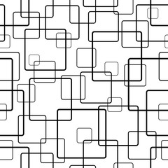 Wall Mural - stylish geometric seamless pattern. square background. black and white texture. contemporary abstrac