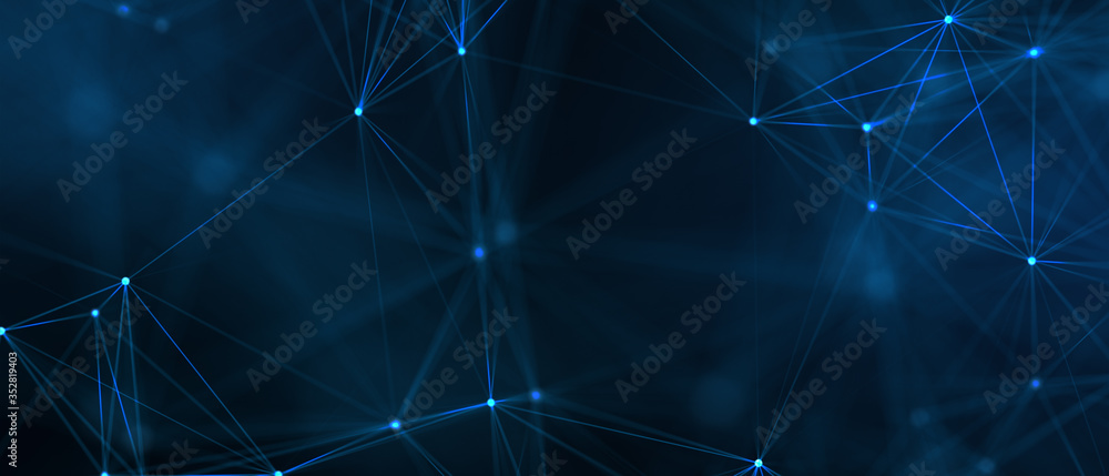 Abstract futuristic - technology with polygonal shapes on dark blue ...